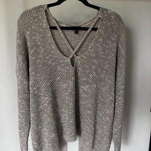 Express Grey Cut Out Sweater